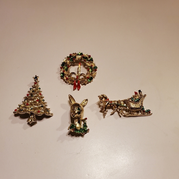 Signed Gerrys Christmas Brooch Pin  - Lot of 4 - Picture 11 of 16
